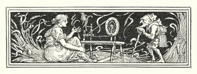Rumpelstiltskin (grawerowanie) autorstwa Walter (after) Crane