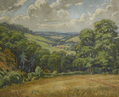Scena Devon, niedaleko Widdecombe Moor, ok. 1949 r. (olej na płótnie) autorstwa Walter Ashworth
