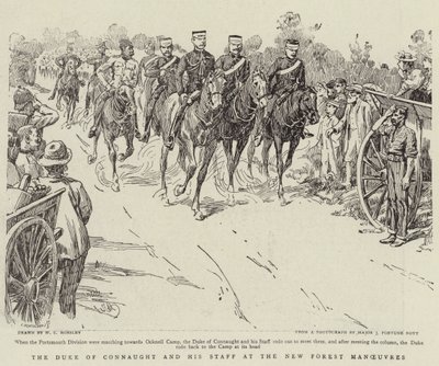 Książę Connaught i jego sztab w New Forest Maneuvers autorstwa Walter Charles Horsley