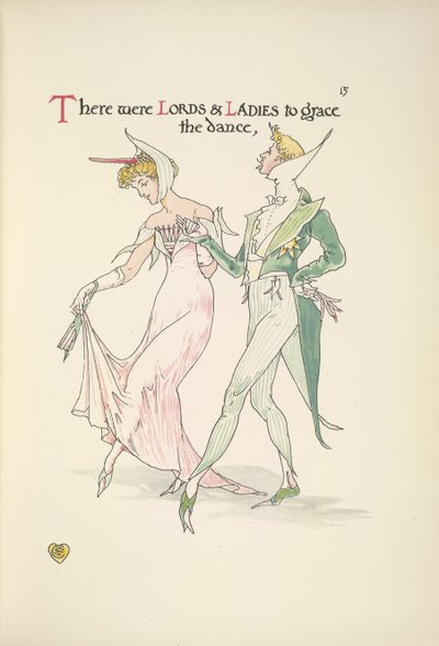 Młody mężczyzna i kobieta przygotowujący się do tańca autorstwa Walter Crane
