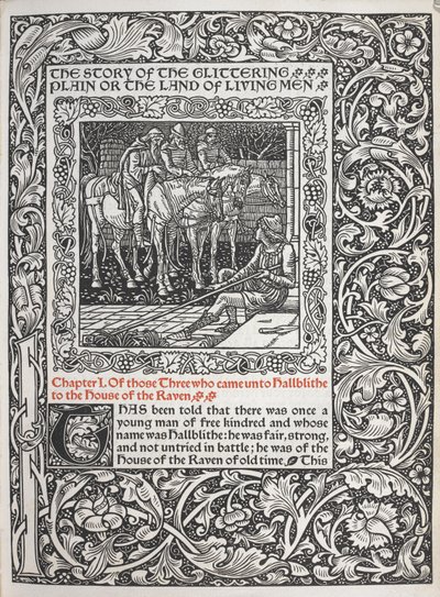 Rozdział I. O tych trzech, którzy przybyli do Hallblithe do domu Kruków. autorstwa Walter Crane