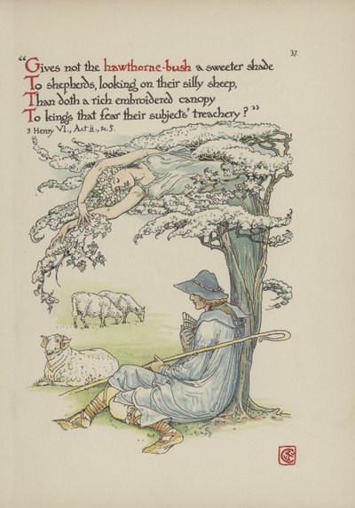 Kwiaty z Ogrodu Szekspira autorstwa Walter Crane