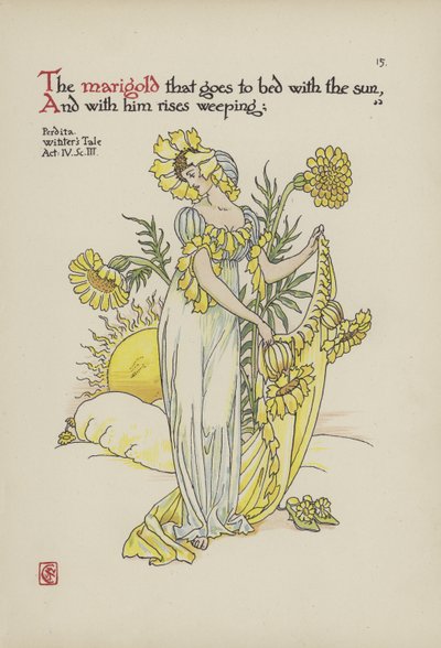 Kwiaty z Ogrodu Szekspira autorstwa Walter Crane