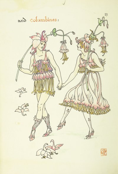 Kwiaty z Ogrodu Szekspira: Columbines, 1906 autorstwa Walter Crane