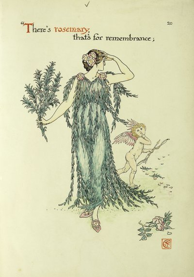 Kwiaty z Ogrodu Szekspira: Rozmaryn, 1906 autorstwa Walter Crane