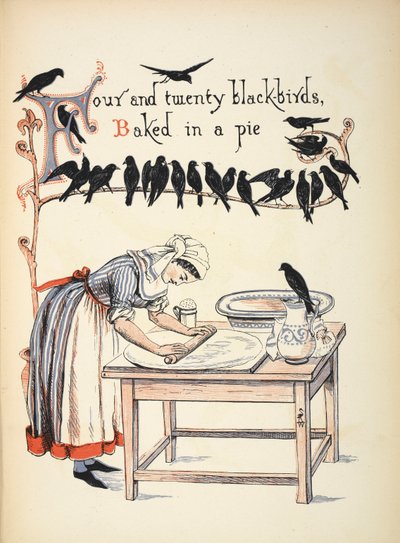 Cztery i dwadzieścia kosów pieczonych w cieście. autorstwa Walter Crane