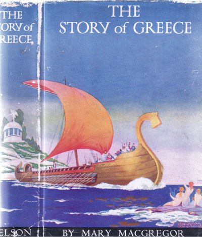 Projekt okładki przedniej, ilustracja z The Story of Greece, lata 30. XX wieku autorstwa Walter Crane