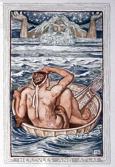 Herakles i Atlas, ok. 1900 r. (ilustracja) autorstwa Walter Crane