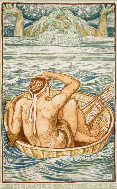 Herkules i Atlas, ilustracja z „Cudownej książki dla dziewcząt i chłopców” Nathaniela Hawthorne
