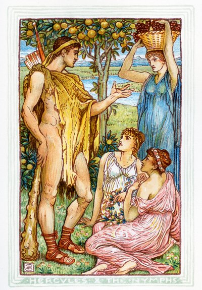 Herkules i nimfy autorstwa Walter Crane