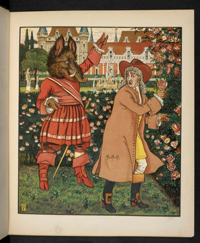 Ilustracja do Pięknej i Bestii. autorstwa Walter Crane