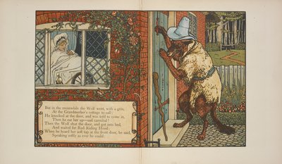 Ilustracja do „Czerwonego Kapturka”. autorstwa Walter Crane