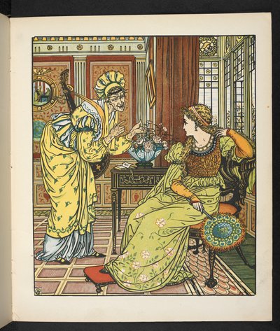Ilustracja do opowiadania, Księżniczka Belle étoile. autorstwa Walter Crane