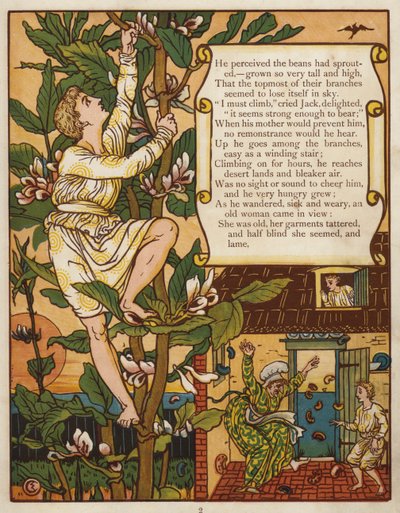 Jack i łodyga fasoli (kolor lito) autorstwa Walter Crane