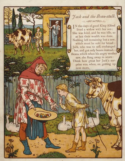 Jack i łodyga fasoli (kolor lito) autorstwa Walter Crane