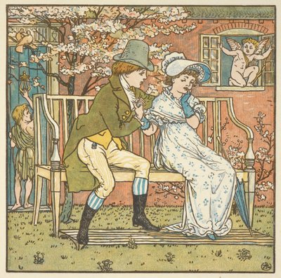 „Mały człowiek i pokojówka”. autorstwa Walter Crane
