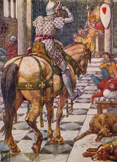 Percival otrzymuje tarczę bijącego serca, 1911. autorstwa Walter Crane