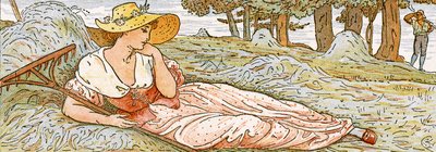 „Phillis on the New Made Hay”, ilustracja do piosenki z „Pan-Pipes”, A Book of Old Songs, Newly Aranżacje iz akompaniamentami Theo. Marzials, opublikowane w Londynie przez George