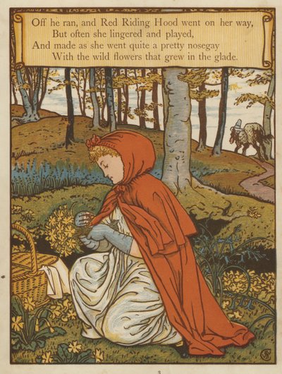 Czerwony Kapturek (kolor lito) autorstwa Walter Crane