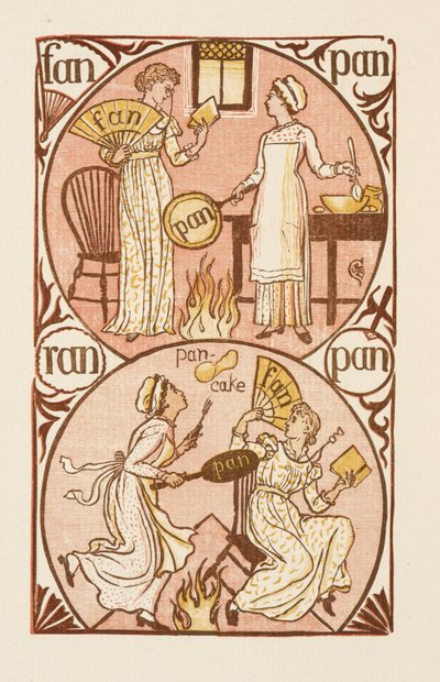 Rymowanie wyrazów kończących się na literę N. Złoty elementarz autorstwa Walter Crane