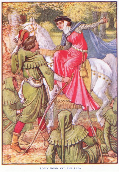 Robin Hood i pani, ok. 1920 autorstwa Walter Crane