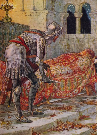 Sir Lancelot w Kaplicy Niebezpiecznej, 1911. autorstwa Walter Crane