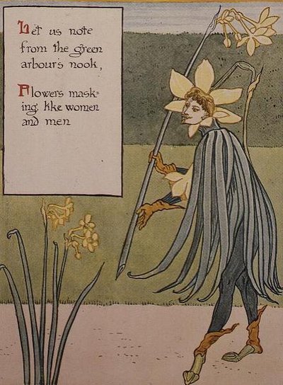 Żonkil, z „Kwiatowej fantazji w staroangielskim ogrodzie” autorstwa Walter Crane