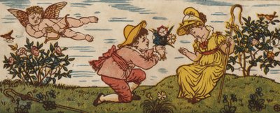 Róża jest czerwona; Błękit fioletu; Różowy jest słodki; I Ty też (kolor lito) autorstwa Walter Crane