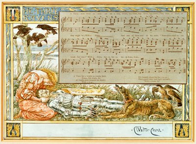 Trzy kruki: projekt śpiewnika autorstwa Walter Crane