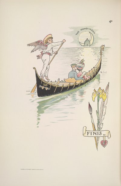 Miesiąc miodowy. Para w gondoli autorstwa Walter Crane