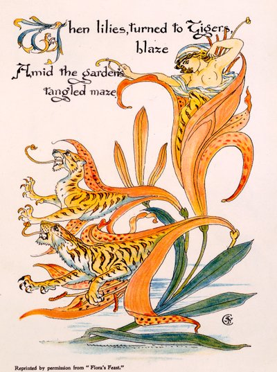 Lilie tygrysie, ilustracja z „Uczty Flory” Waltera Crane