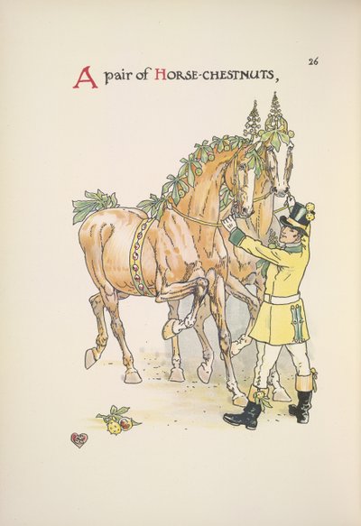 Dwa konie autorstwa Walter Crane