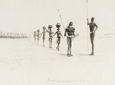 [ ... ], mój brat, przyjeżdża do obozu (atrament, ołówek) autorstwa Walter D.M. Bell