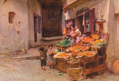 Stragan z owocami w San Remo, ok. 1900 1913 r. autorstwa Walter Frederick Roofe Tyndale