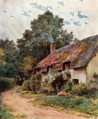 Domek w Somerset, niedaleko Dunster (kolor lito) autorstwa Walter Frederick Roofe Tyndale