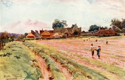 Zagroda w Somerset, w pobliżu Limpley Stoke (kolor lito) autorstwa Walter Frederick Roofe Tyndale