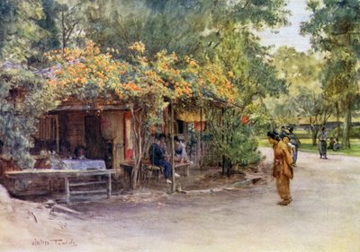 Krata pokryta Bignonią, Park Maruyama, Kioto autorstwa Walter Frederick Roofe Tyndale