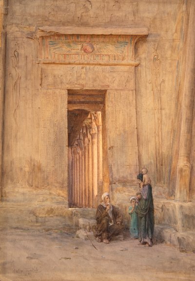 Drzwi w świątyni Izydy (akwarela) autorstwa Walter Frederick Roofe Tyndale