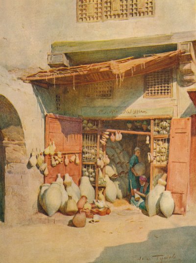 Bazar Garncarski w wiosce Nilu, c1905, 1912 autorstwa Walter Frederick Roofe Tyndale