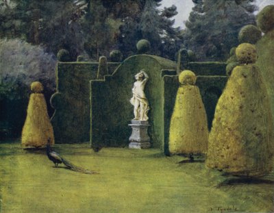 The New Forest: Bowling Green w Brokenhurst Park (kolor lito) autorstwa Walter Frederick Roofe Tyndale