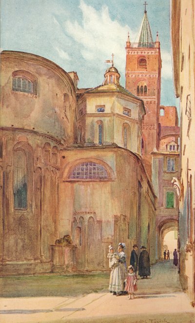 Kościół romański w Albenga, ok. 1910, 1912 r. autorstwa Walter Frederick Roofe Tyndale