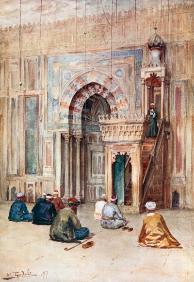 Sanktuarium w meczecie sułtana Hasana (kolorowa litografia) autorstwa Walter Frederick Roofe Tyndale