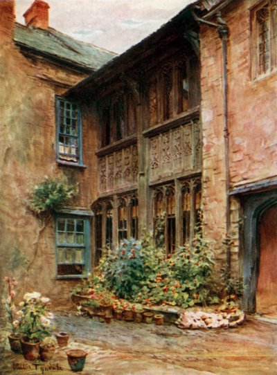 Dziedziniec broni Luttrell, Dunster autorstwa Walter Frederick Roofe Tyndale