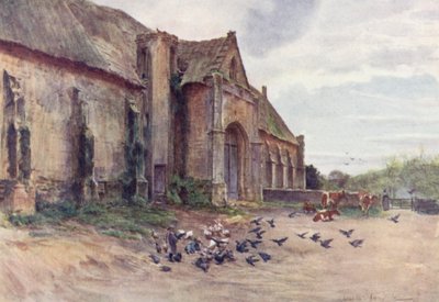 Wessex: A Tithe-Barn, Abbotsbury, near Weymouth (kolorowa litografia) autorstwa Walter Frederick Roofe Tyndale