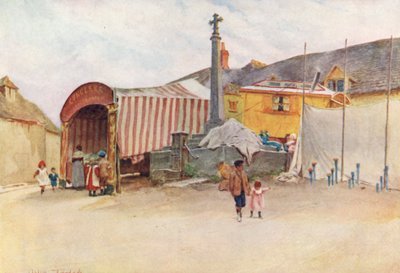 Wessex: Narożnik jarmarku Wessex (kolorowa litografia) autorstwa Walter Frederick Roofe Tyndale