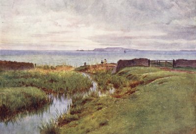 Wessex: Portland z północnego brzegu zatoki Weymouth (kolorowa litografia) autorstwa Walter Frederick Roofe Tyndale