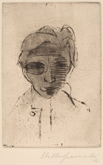 Ponura twarz, Autoportret Ciemna twarz, Autoportret, 1922. autorstwa Walter Gramatte
