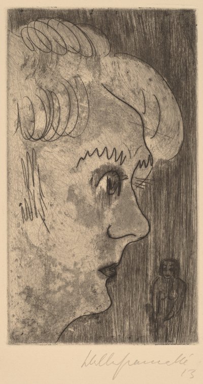 Głowa w profilu, 1923. autorstwa Walter Gramatte