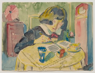 Frau beim Schreiben (Sonia Gramatté) autorstwa Walter Gramatte
