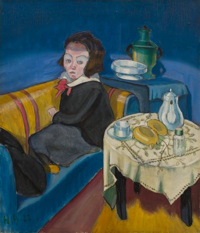 Junge Frau am Tisch (Samowar) autorstwa Walter Gramatte